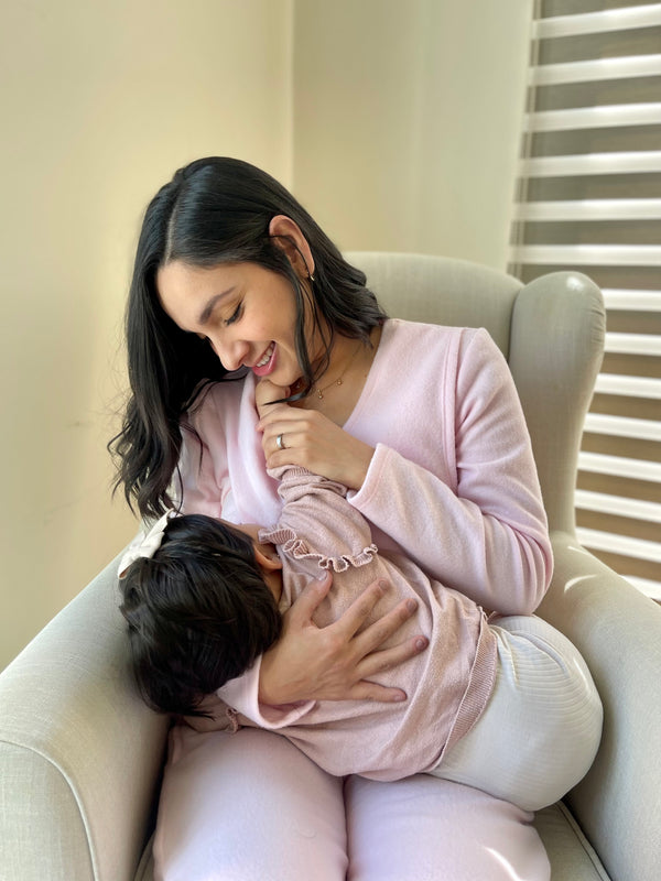 Pijama de maternidad y lactancia •Baby pink• POLAR